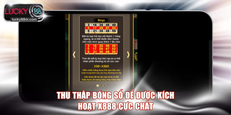 Thu thập bóng số để được kích hoạt x888 cực chất